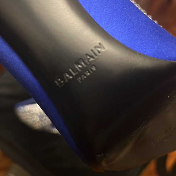 Balmain Blue Rhinestone Pumps - Picture 4 of 5